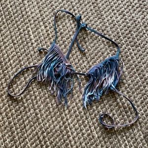 Fox swim fringe tie dye bikini top